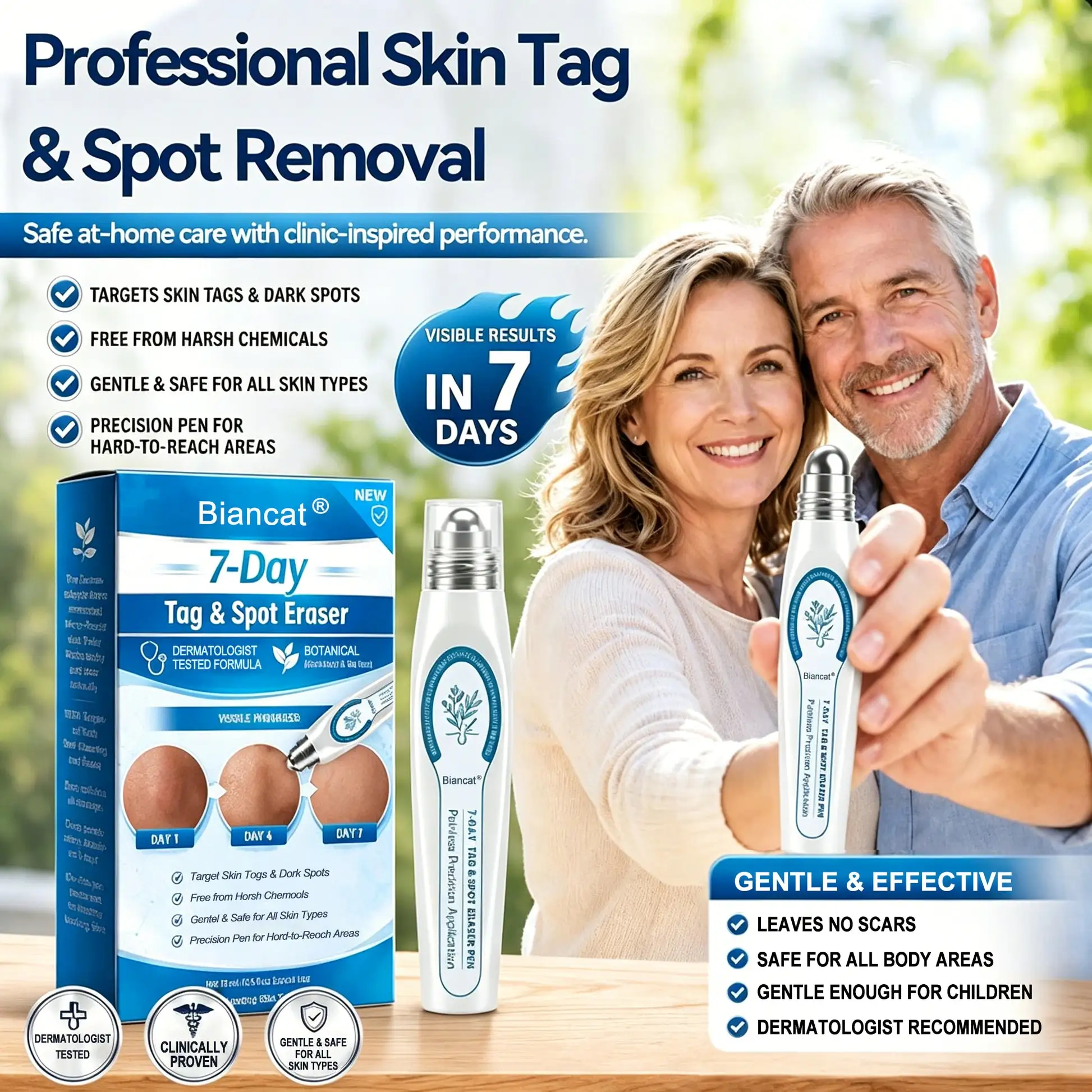Biancat® 7-Day Skin Tag & Spot Eraser Painless & Scar-Free Advanced Imperfection Removal Rollerball Pen